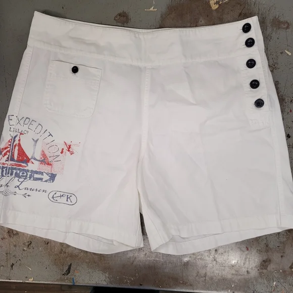 LAUREN JEANS CO. RALPH LAUREN NAUTICAL SHORTS SZ 14 - Picture 2 of 8